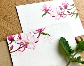 Magnolia Note Cards | A6 Note Cards | Notelets and Envelopes | Postcards | Magnolia Card | UK