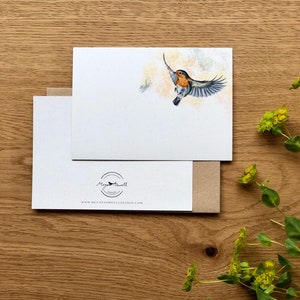 Cartões de nota do pisco de peito vermelho | Cartões de nota A6 | Blocos de notas e envelopes | Postais | Cartão de pássaro britânico