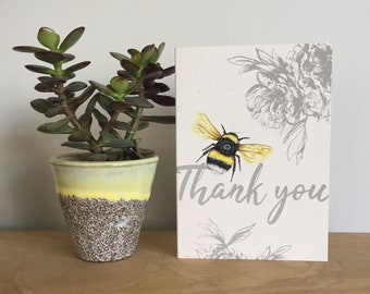 Bumble Bee Thank you Card | Greetings Card | Illustrated Greetings Card | Blank Greetings Card