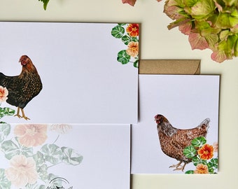 Wyandotte Chicken Note cards | A6 Note cards | Notelets and envelopes | Postcards | Chicken Card