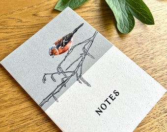 Chaffinch Notebook | Chaffinch | British Bird Notebook | A6 Notebook | Illustrated Notebook | Plain paper Notebook