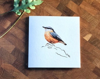 Nuthatch Greetings Card | Greetings Card | Illustrated Greetings Card | Blank Greetings Card | Bird Card