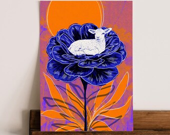 Vegan Lamb Art Print - Animal Rights Poster | Animal Liberation | Activist Wall Decor