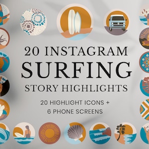 Boho Surfing Instagram Story Highlight Icons Instant Download