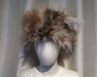 Faux Fur Hat Winter Warm Christmas Gift Hat Fake Fur Long Fur Hat Brown Fur Hat Fun Vegan