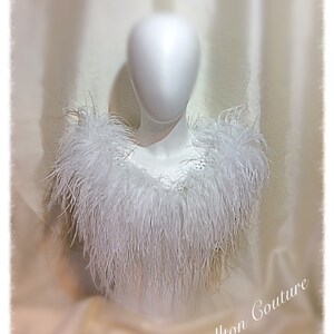 Luxury Ostrich Feather Satin Tie Vintage Shoulder Wrap - Black main image 1