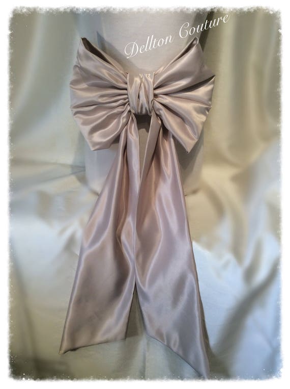 Large Oyster Satin Large Bow Belt, Sash - Etsy display picture 3