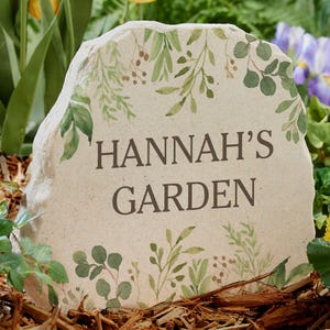 Laurel Message Personalized Standing Garden Stone, Outdoor Decor, Personalized Home Decor