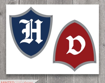 Printable "Happy Birthday" Knight's Shield Banner