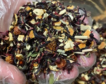 Tea Blend: Organic Hibiscus Rose Hip Organic Whole Leaf Decaffeinated Herbal Tea Immunity Tea Heart Health Tea Skin Health Tea Vitamin C