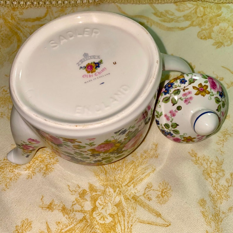 Vintage Sadler Olde Chintz Floral Teapot Personal Size & Vintage Foley