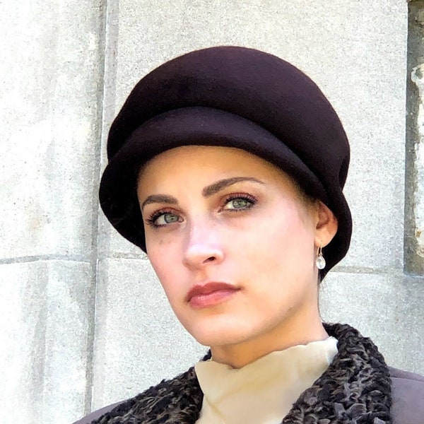 1950s 1960s Brown Wool Hat - Henry Pollack NY