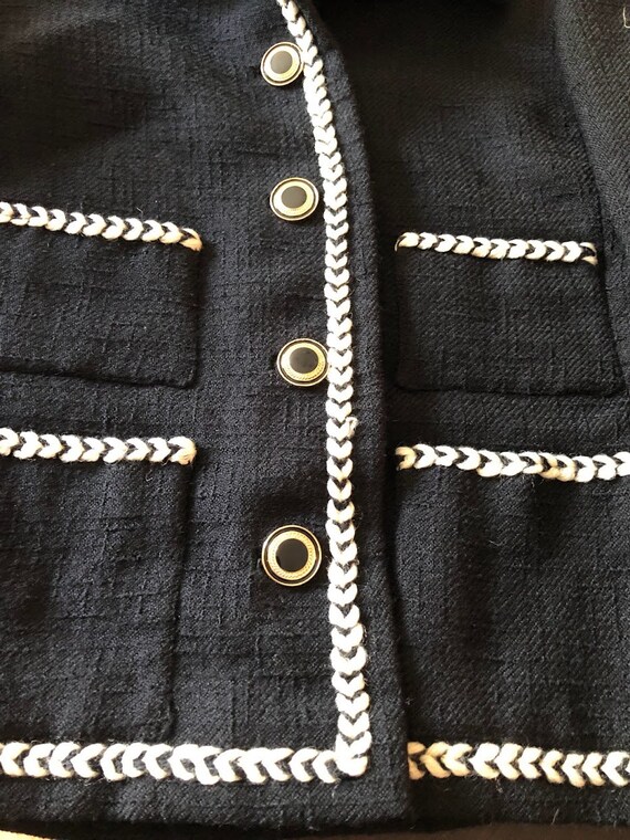 1950s 1960s Davidow Black Wool Jacket - image 6