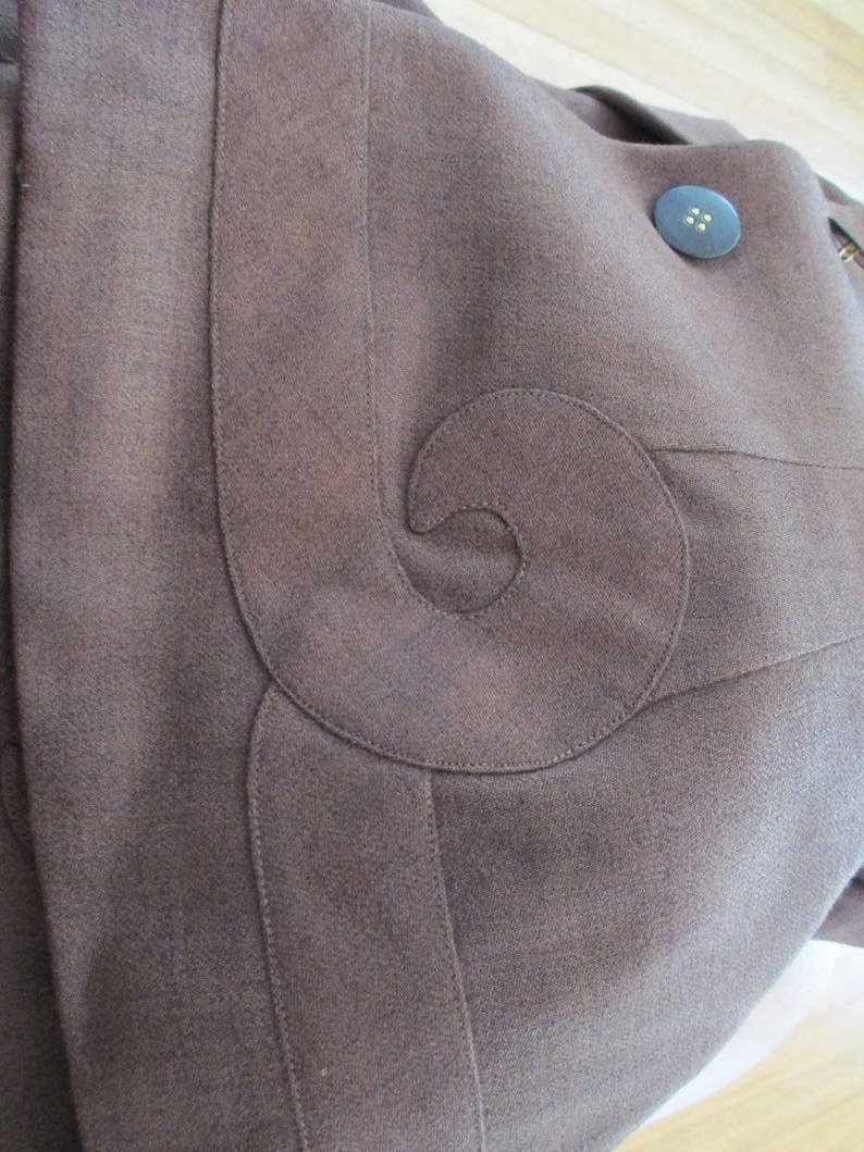 1940s WWII Era Brown Wool Suit with Most Excellent Detailing