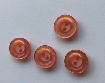 Set of 4 vintage mod orange buttons - 7/16"