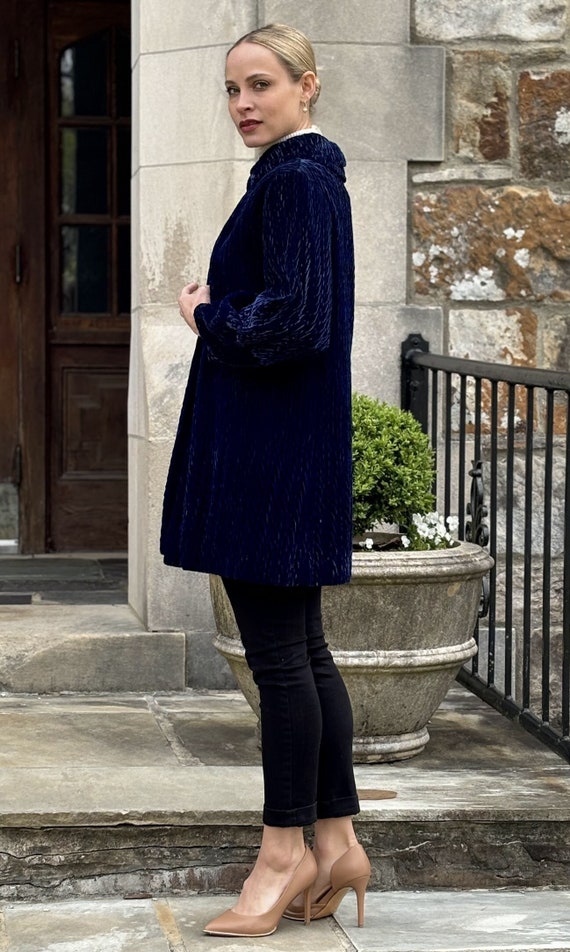 Beautiful 1920s Midnight Blue Silk Velvet Flapper Coat Jacket - Etsy