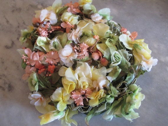 Summer Goddess Floral Flower Child Hat - Green wi… - image 1