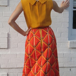 1960s Maxi Dress W/ Quilted Op Art Skirt, by Dynasty of Hong Kong - Etsy