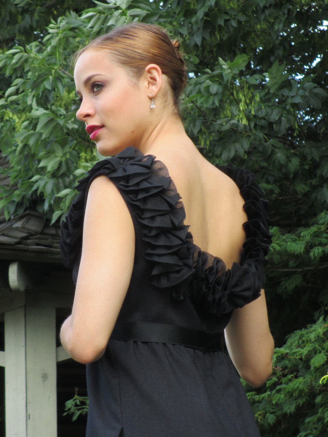 1970s Morty Sussman for Mollie Parnis Floor Length Black