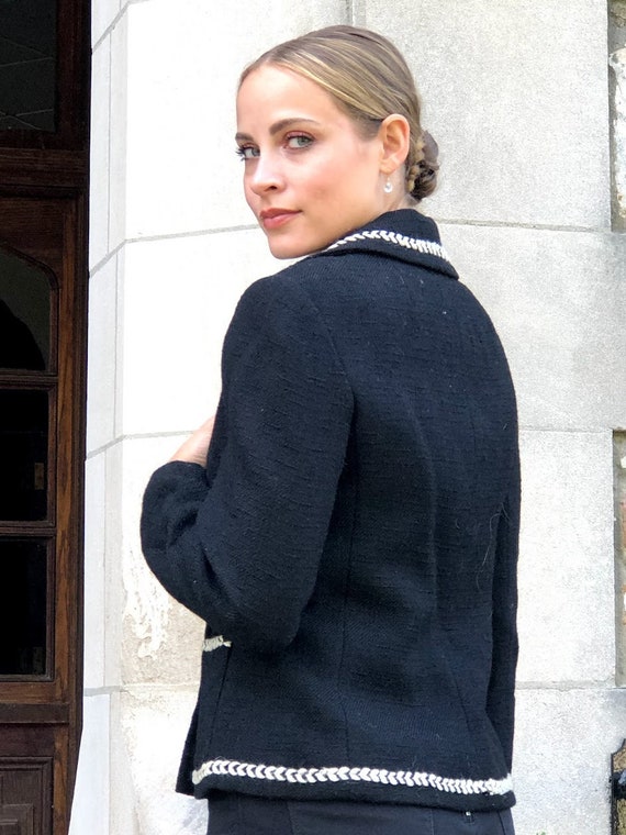 1950s 1960s Davidow Black Wool Jacket Gem