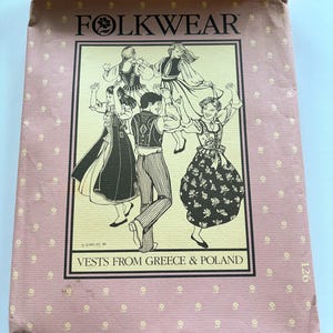 Folkwear Pattern 126 - Vests from Greece & Poland for Men and Women - Bust 30.5 to 44