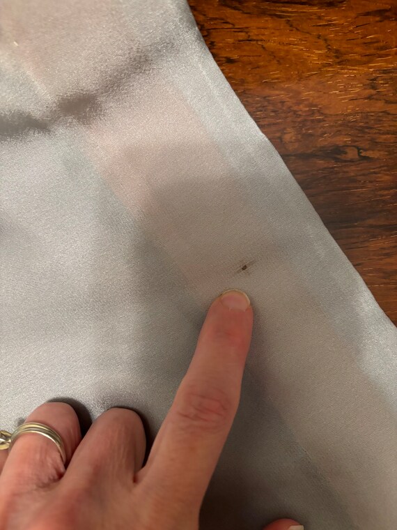 1960s Adele Simpson Silver Silk Long Sleeved Cock… - image 9