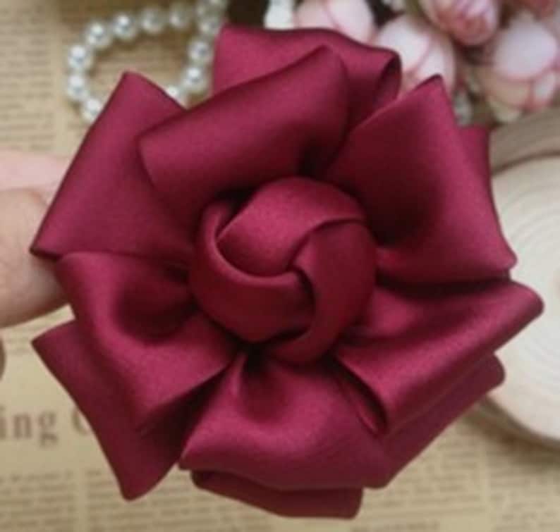 Larger Handmade Silk Flower 2.5 Inches in Wine and Have More Etsy