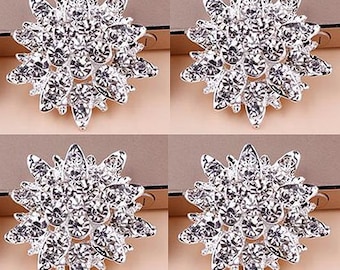 Boutons ronds en strass et perles à dos plat pour embellissement de