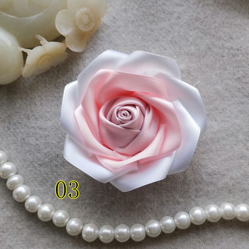 18 Ct Ribbon Roses Handmade Ribbon Flower Ribbon Rose (2-3/4 Inches) in Red More Color to ...