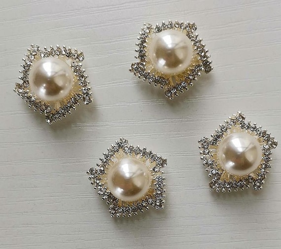 20er Perlen Rhinestone Flatback Knöpfe Buttons Hochzeitskleid Tasche