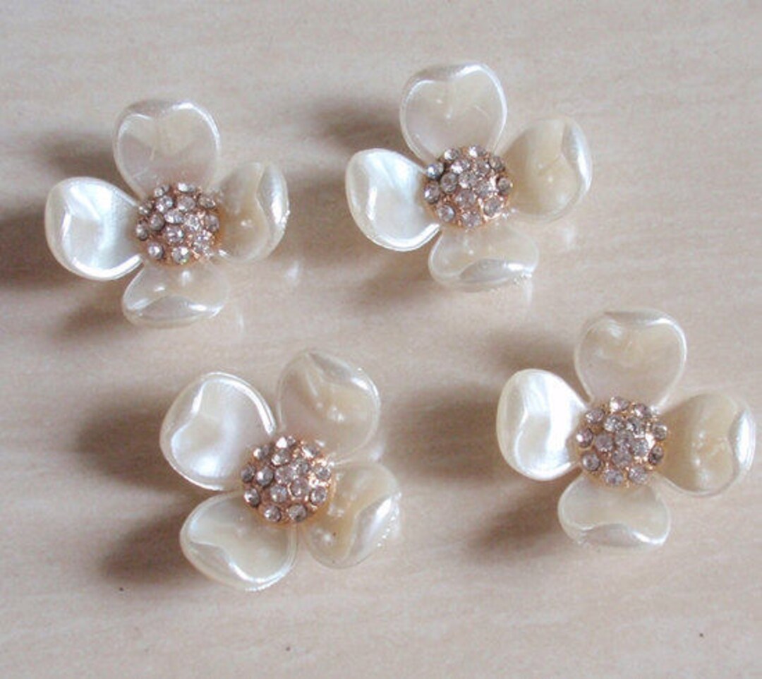 4 Flat Back Pearl Shell Embellishment (27x27mm) QS-149 - Etsy
