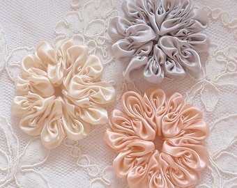 3 Handmade Ribbon Flowers Ribbon Rose (2-1/2 inches) MY-678-02 Read My To Ship