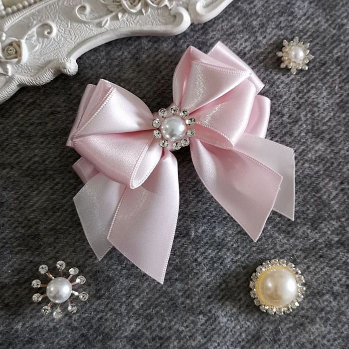 Handmade American VINTAGE 90\'s White Floral Faux Pearl Wire Wrap Ribbon Halo P Floral Headpiece for First Communion - Classic White, With  main image 4