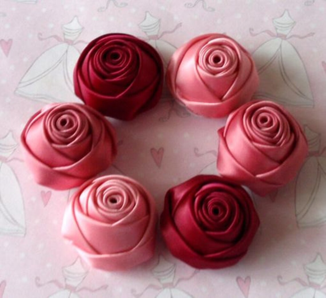 Pink Roses Roll 8 Handmade Rolled Roses (1-1/4 Inches) in Soft Pinks Have Over 105 ...
