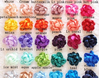 10 Handmade Ribbon Flowers  (1 inches) You Choose Color MY-669A Ready To ship