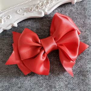 Handmade Satin  Ribbon Bow In Mandarin Orange Colors to Choose ( 5x4 inch) MY-933-765 Ready To Ship