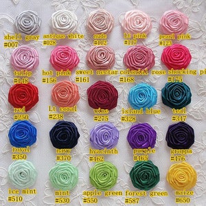 4 Handmade Ribbon  Roses (2 inches) Have Over 150 Colors To Choose MY-681-02 Ready To Ship