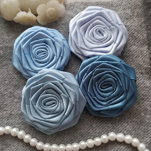 6 Handmade Ribbon Roses (1.5 Inches) Have Over 150 Colors to