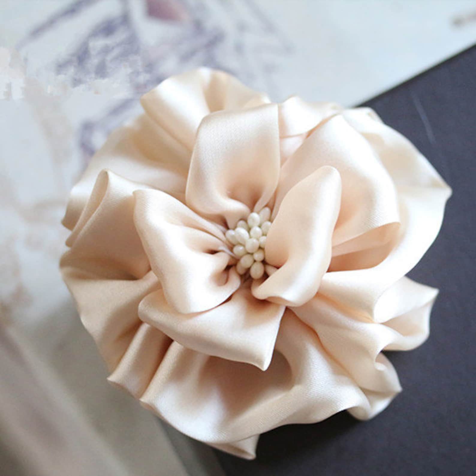 Larger Handmade Silk Flower Fabric Flower Fabric Rose 33/4 Etsy