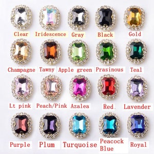 10 Flat Back Rhinestone Crystal Button Pearl Button You Choose The Colors (23x19 mm) AL-300