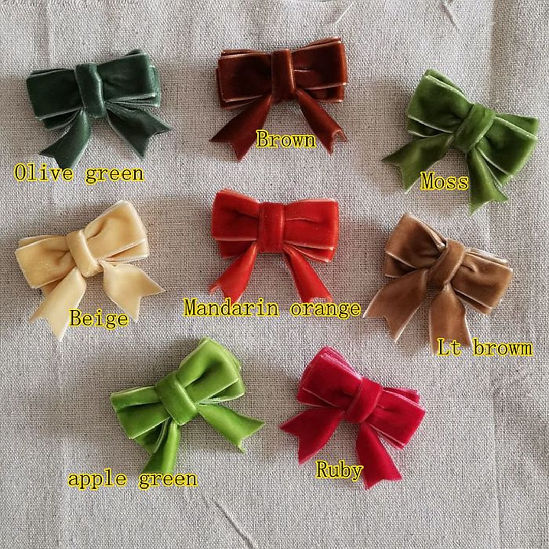2 Handmade Velvet Ribbon Bows ( 2 Inch) More Color to Choose MY-850 ...