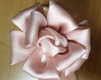 Larger Handmade Silk Flower (2.5 inches) In LT Pink My-650 Ready To Ship