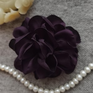 Larger Handmade  Silk Flower Fabric Flower Fabric Rose Shadow Purple (3-1/2 inches) You Choose Color MY-1115 Ready To Ship