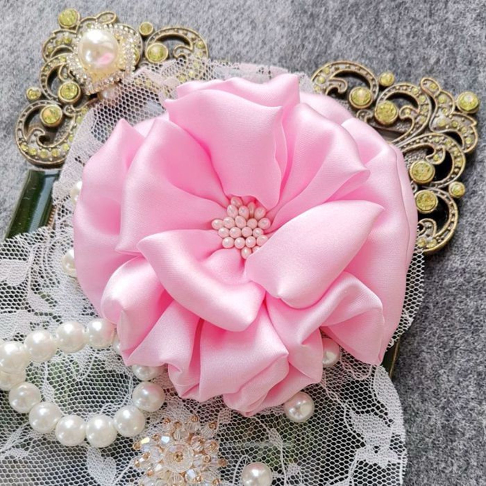 Larger Handmade Silk Flower Fabric Flower Fabric Rose 3.5 to Etsy