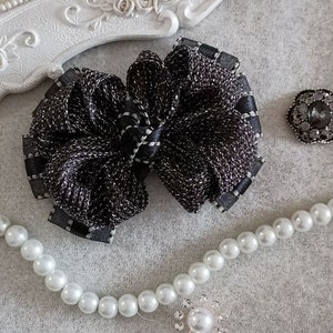Handmade Bow Organza Ribbon Bow In Black, More Color to Choose ( 3-1/4x2-1/2 inch) MY-861-09 Ready To Ship