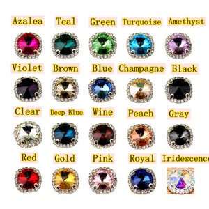 20 Flat Back Rhinestone Crystal Embellishment Have Hole On the Back (15 mm) You Can Choose Colors AL-100-03