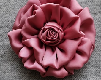 Larger Handmade Fabric Flower   (3-1/2 inches)  MY-999-05