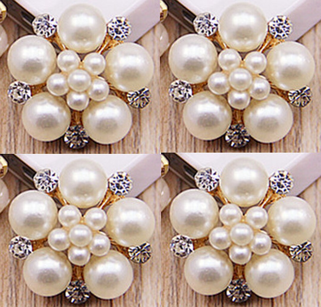 SUPERFINDINGS Strassknöpfe 60-teilig - Weiße Kunstperlenknöpfe Für DIY & Nähen