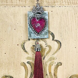 Soldered pendant necklace, soldered heart, soldered jewelry, hand soldered, queen of hearts, artisan necklace, OOAK soldered necklace, heart image 6