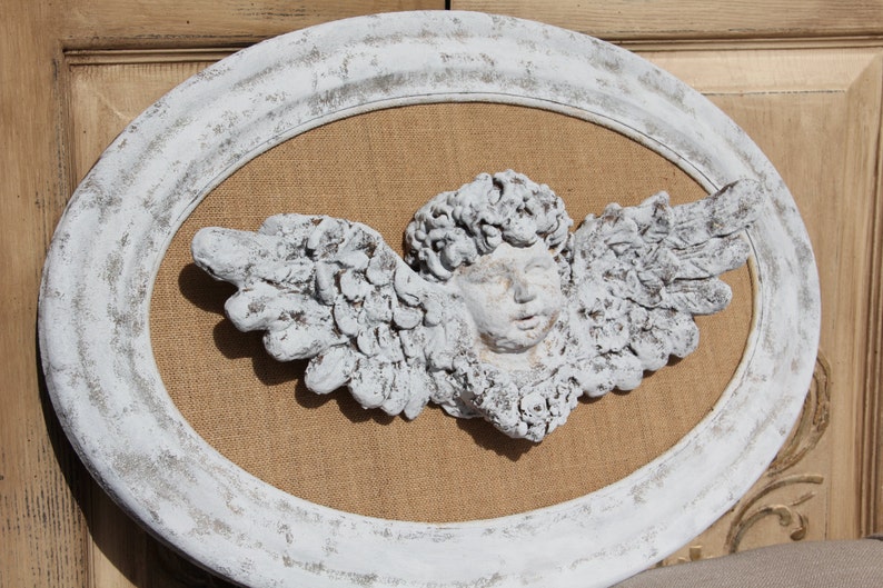 Cherub, Cherub Angel, Mediterranea Design Studio, distressed Cherub Decor, Angel Wall Decor, Cottage Chic Decor, Shabby Chic Decor farmhouse image 4